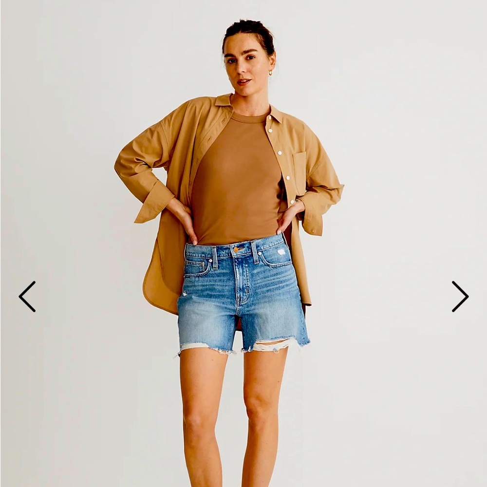 Mid length cut off shorts